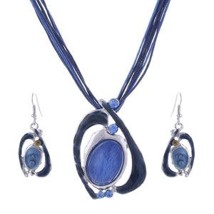 ZOSHI Fashion African Jewelry Set 2019 Leather Chain Enamel Gem Jewelry Sets for Party Bridal Jewelry Sets Summer Jewelry