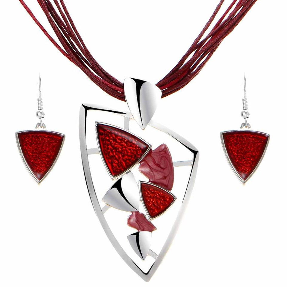 ZOSHI Fashion African Jewelry Set 2019 Leather Chain Enamel Gem Jewelry Sets for Party Bridal Jewelry Sets Summer Jewelry