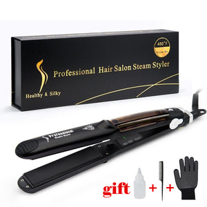 Professional Ceramic Steam Hair Straightener Fast Heating Hair Flat Iron Vapor