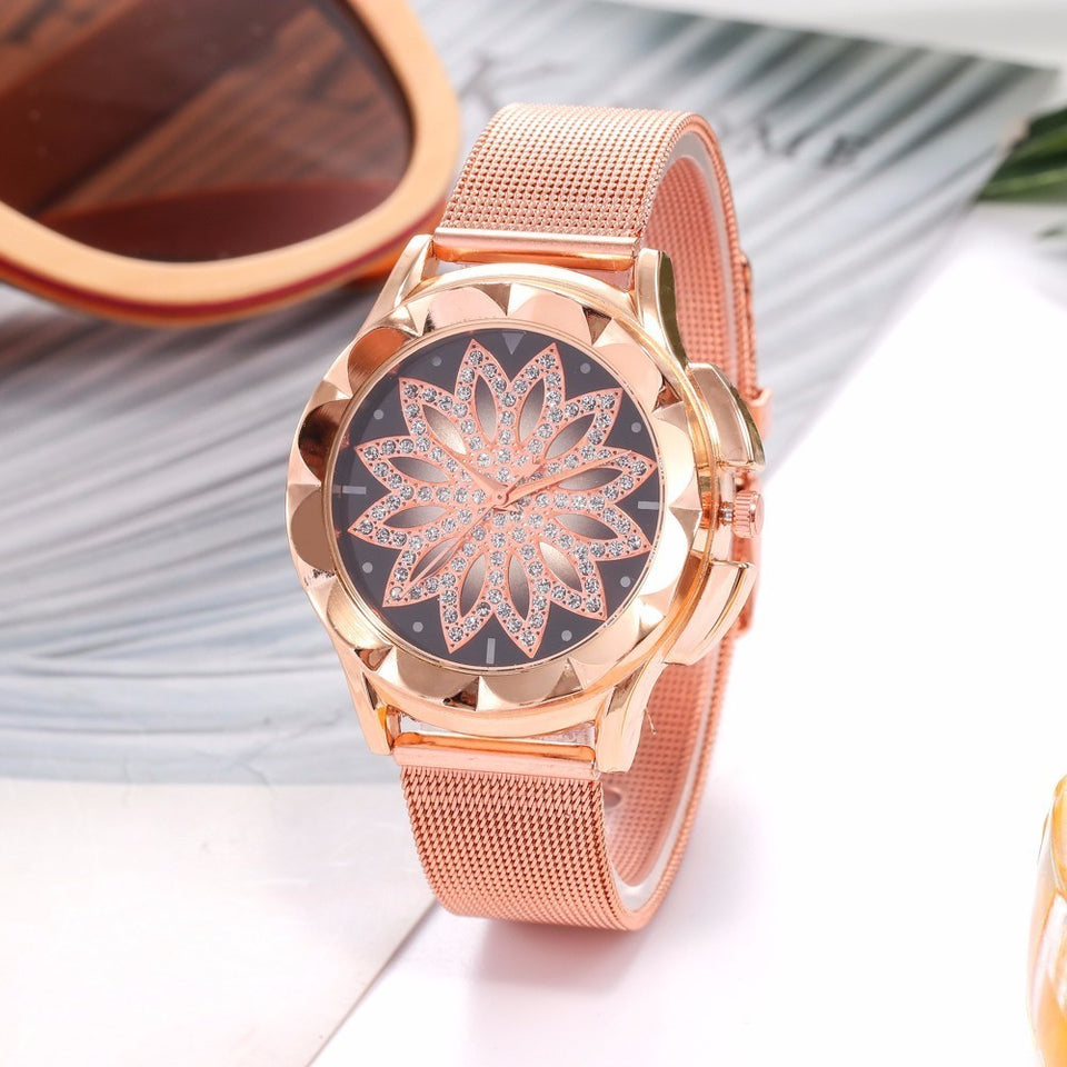 Relógio Feminino Rosa D'Ouro Minimal