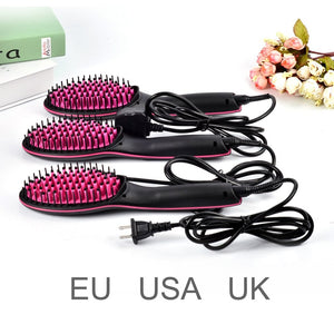 Professional LCD Display Fast Hair Straightener Comb Flat Iron Electric Smooth Hair Straightening Brush for Salon Styling Tool