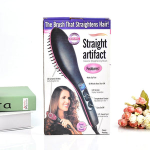 Professional LCD Display Fast Hair Straightener Comb Flat Iron Electric Smooth Hair Straightening Brush for Salon Styling Tool